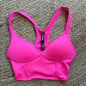PINK Victoria's Secret Hot Pink Longline Sports Bra